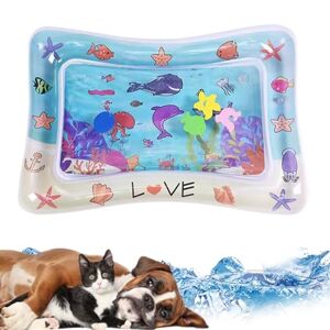 Onkujlpst Tapis de Jeu avec capteur d'eau épaissi pour Chats et Chiens, Tapis de Jeu avec capteur d'eau pour Animaux de Compagnie, Tapis de Jeu avec capteur d'eau, Tapis de Jeu sensoriel d'eau avec Poisson - Publicité