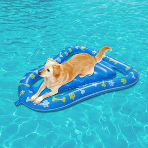 LokoRi Bouée Gonflable Chien, Flotteur de Piscine pour Chiens, 47.2 x 36.2 inch, Piscine Gonflable pour Chien Jouet de Plage D'été, pour Petits et Grands Chiens - Publicité