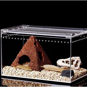 GRONGU Kit de cage à insectes en acrylique pour cage de reptile Terrarium Habitat d'alimentation transparent pour serpent, petit animal domestique, isopode, lézard, cafards, insectes - Publicité