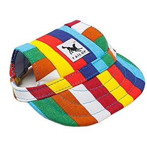 MansWill Casquette de Baseball pour Petit Animal de Compagnie, Extérieur Chien Chat Loisirs Sunblock Chapeau Visière, Été Puppy Sports Oxford Tissu Toile Tenue avec Trous D'oreille et Réglable Ficelle de Cou - Publicité