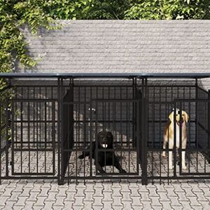 DCRAF Home Furniture Niche d'extérieur pour chien avec toit en acier 13,14 m² - Publicité