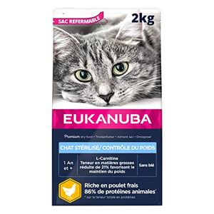 Eukanuba Chat Adulte Stérilisé / Contrôle du Poids Toutes Races Poulet 2kg - Publicité
