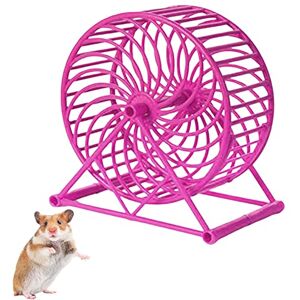 QARIDO Roue d'exercice pour petits animaux avec support pour hamster, roue pour cage   Support de roue silencieux réglable pour gerbilles, petits animaux de compagnie, souris - Publicité