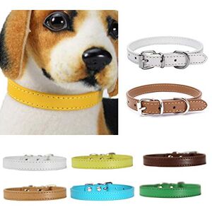 CUSROS Collier De Chien en Simili Cuir Laisse Chiot Sangle De Cou Marche Traction Collier Bande Cadeau pour Votre Animal De Compagnie Café XS - Publicité