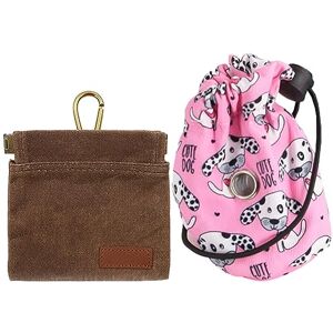 Divono 2 pièces Sac à Friandises pour Chiens,Pochette à Friandises pour Chien avec Sac de Rangement,Pochette De Friandises Portable Étanche pour Chien, pour La Promenade De Chien en Plein Air - Publicité