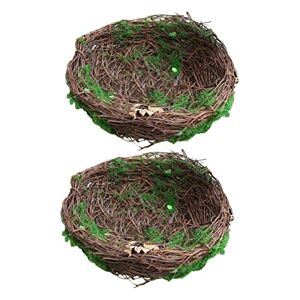 Toddmomy 2 Pièces nid d'oiseau en rotin nid d'oiseau Pendentif nid d'oiseau décor d'oiseau nid d'oiseau Artificiel Ornements de nid Artificiel Extérieur décorer Produits menagers volière - Publicité