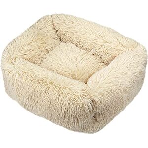 FANSU Panier Carré Chien Coussin Chat Panier Donut, pour Chats et aux Petits Chiens de Taille Moyenne Animal Domestique Nest Deep Sleep Pet Matelas Lavable en Peluche (S,Brun Clair) - Publicité