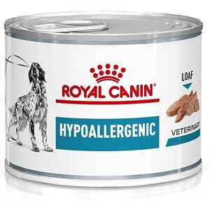 ROYAL CANIN Veterinary Hypoallergenic Mousse   12 x 200 g   Aliment Complet diététique pour Chiens Adultes   avec protéines hydrolysées   pour Le Soutien de la barrière cutanée - Publicité