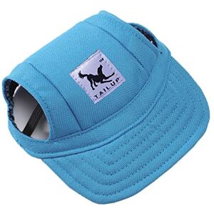 MansWill Casquette de Baseball pour Petit Animal de Compagnie, Extérieur Chien Chat Loisirs Sunblock Chapeau Visière, Été Puppy Sports Oxford Tissu Toile Tenue avec Trous D'oreille et Réglable Ficelle de Cou - Publicité