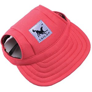 MansWill Casquette de Baseball pour Petit Animal de Compagnie, Extérieur Chien Chat Loisirs Sunblock Chapeau Visière, Été Puppy Sports Oxford Tissu Toile Tenue avec Trous D'oreille et Réglable Ficelle de Cou - Publicité