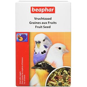 Beaphar – Mélange de graines et de fruits pour oiseau – Aliment complémentaire pour toutes espèces d’oiseaux – Très appètent – Contient des fruits, céréales, graines, du miel et des vitamines – 150g - Publicité