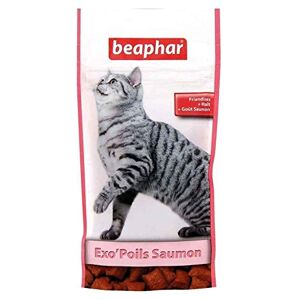 Beaphar – Friandises Exo’Poils goût saumon, friandises au malt pour chat – Empêche la formation de boules de poils – Favorise le bien-être intestinal – Sachet refermable avec Zip – 35 g - Publicité