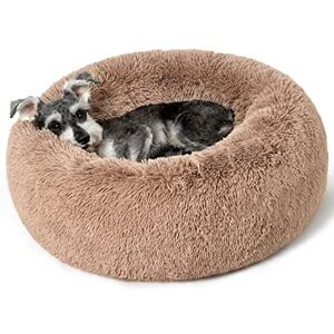 Bedsure Lit pour Chat Grand Donut Lits pour Chats d'intérieur, lit Moelleux pour Chaton Lavable, lit Douillet en Forme de Beignet avec Fond antidérapant, Gris, L 50 x l 50 x H 16 cm - Publicité