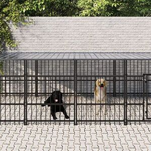 DCRAF Home Furniture Niche d'extérieur pour chien avec toit en acier 11,26 m² - Publicité