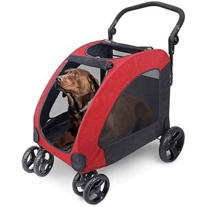 Begonial Poussette double pour chien Poussette à quatre roues pour chien Chariot pour chat Chariot pliable pour chiens de taille moyenne (C) - Publicité