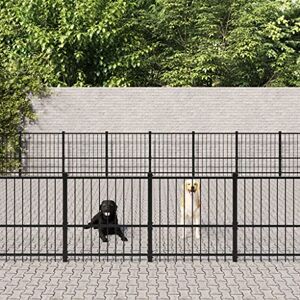 DCRAF Couleur : noir-Outdoor Niche pour chien en acier 60,22 m - Publicité