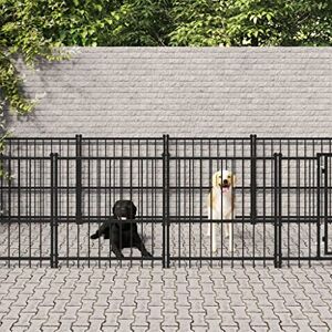 DCRAF Couleur : noir-Outdoor Niche pour chien en acier 13,14 m - Publicité