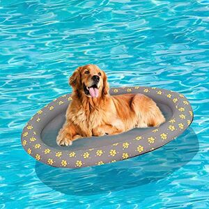 Ginkago Bouée Gonflable Dinghy Matelas d'air pour Chien et Animal Flotteur de Piscine Gonflable pour Chien Jouet de Plage D'été (Gris) - Publicité