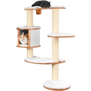 Arbre a chat exclusif a fixation murale, 117 cm, blanc - coussins amovibles