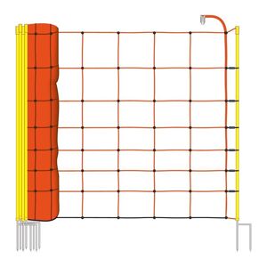 Filet de clôture electrique de VOSS.farming, 50 m, filet pour ovins, 90 cm, 2 pointes, orange