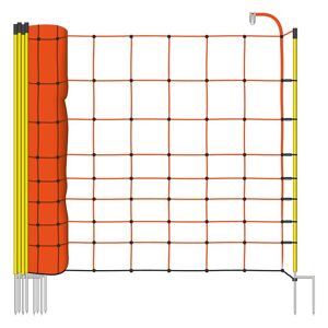 Voss Filet de clôture électrifiable VOSS.farming, 50 m, 108 cm, 2 pointes, piquets jaunes