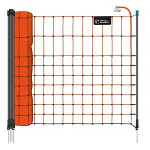 Filet pour animaux sauvages de 50 m, farmNET de VOSS.farming, filet pour petits animaux, hauteur 65 cm, 15 piquets, 1 pointe, orange