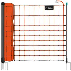 Filet pour animaux sauvages de 50 m, farmNET de VOSS.farming, filet pour petits animaux, haut. 65 cm, 15 piquets, 2 pointes, orange