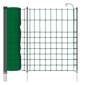 Filet pour petits animaux de 50 m, clôture pour les lapins classic+ de VOSS.farming, 65 cm, 20 piquets, 1 pointe, vert