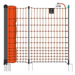 Filet electrifiable pour les volailles farmNET+ de VOSS.farming, 50 m, 112 cm, 20 piquets, 2 pointes, orange