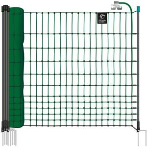 Filet électrifiable farmNET pour les volailles, 25 m, de VOSS.farming, 112 cm, 9 piquets, 2 pointes, vert