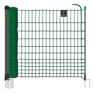 Filet non electrifiable farmNET pour les volailles, 25 m, de VOSS.farming, 112 cm, 9 piquets, 2 pointes, vert