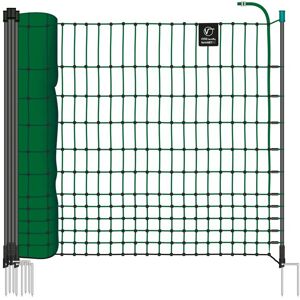 Filet non électrifiable farmNET pour volailles, 50 m, de VOSS.farming, 112 cm, 16 piquets, 2 pointes, vert