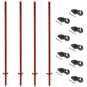 Voss Kit VOSS.farming : 20 piquets d'angle en acier, 165 cm + 100 isolateurs annulaires avec goupille