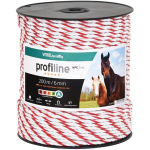 Cordelette pour pre VOSS.farming, 200 m, Ø 6 mm, 6 conducteurs puissants HPC® de 0,25, qualite de marque, blanc/rouge