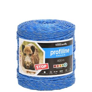 Fil de clôture electrique, protection contre le gibier de VOSS.farming, 400 m, 2 x 0,25 cuivre + 2 x 0,25 inox, bleu