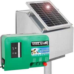 Kit solaire 12 W de VOSS.farming : boîtier antivol + electrificateur de clôture electrique de 12 V GreenEnergy + accessoires