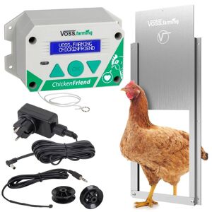 Kit: ChickenFriend - Dispositif automatique VOSS.farming avec trappe en alu 220 x 330 mm