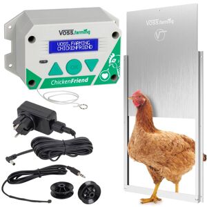 Kit: ChickenFriend - Dispositif automatique pour porte de poulailler VOSS.farming avec trappe en alu 300 x 400 mm