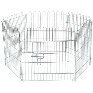 Enclos a 6 panneaux rigides pour lexterieur, galvanise, 56,5 x 56,5 cm