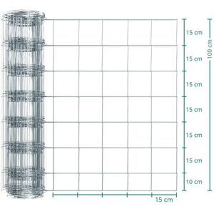 Clôture de protection Classic animaux sauvages VOSS.farming, 50 m, fil grillagé, hauteur 100 cm - 100/08/15, galvanisé