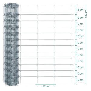 Clôture de protection Premium animaux sauvages VOSS.farming, 50 m, fil grillagé, hauteur 125 cm - 125/13/30, galvanisé