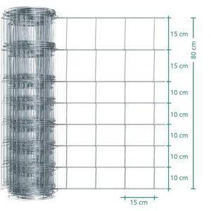 Clôture de protection Premium Plus animaux sauvages VOSS.farming, 50 m, fil grillagé, hauteur 80 cm - 80/08/15, galvanisé