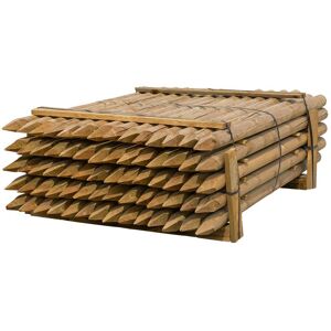 70 x piquet en bois rond de VOSS.farming, piquet de clôture en bois, traitement autoclave, classe d´utilisation 4, 175cm x 80mm