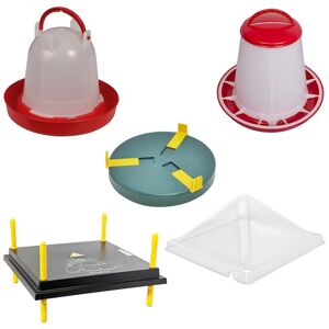 Kit complet plaque de chauffage 40 x 40 cm + abreuvoir + distributeur automatique de nourriture + couvercle + chauffage pour abreuvoir