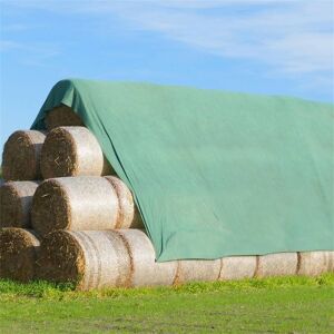 Bache de protection pour fourrage VOSS.farming, 9,8 x 6m, non-tissee, protection des balles de fourrage rondes, 140g/m²
