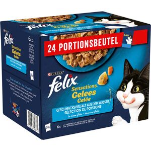 24x85g Felix Sensations gelee selection au poisson - Patee pour chat