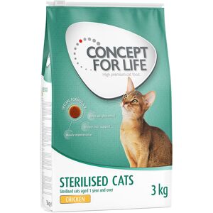 3kg Sterilised Cats poulet Concept for Life - Croquettes pour chat