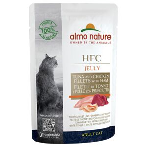6x55g Almo Nature HFC Jelly thon, poulet, jambon - Patee pour chat