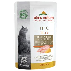 Almo Nature HFC Jelly 6 x 55 g pour chat - filets de poulet, fromage