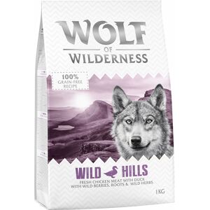 1kg Adult Wild Hills Wolf of Wilderness, canard - Croquettes sans cereales